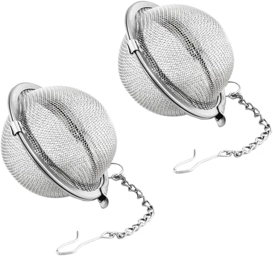 Stainless Steel Tea Strainer Infuser Ball Mesh Tea Filter with Extended Chain Hook (4.5cm)