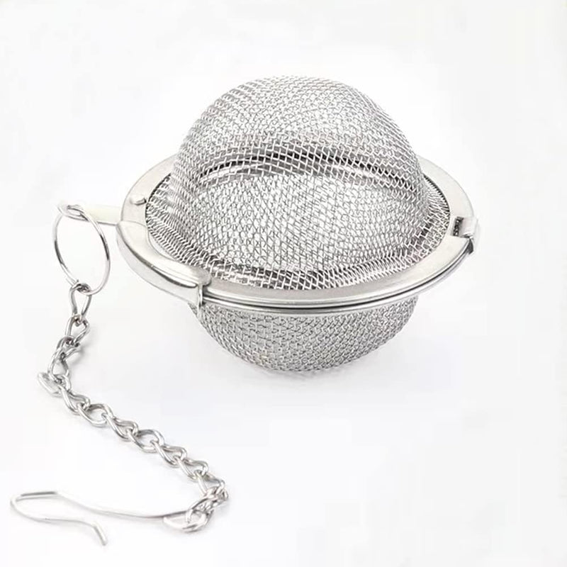 Stainless Steel Tea Strainer Infuser Ball Mesh Tea Filter with Extended Chain Hook (4.5cm)
