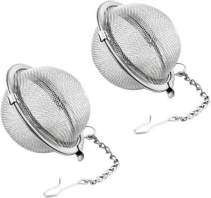 Stainless Steel Tea Strainer Infuser Ball Mesh Tea Filter with Extended Chain Hook (4.5cm)