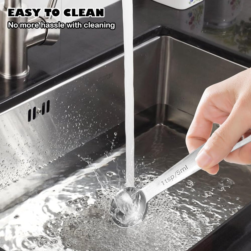 Stainless Steel Teaspoon Measuring Spoons for Tea (1/3 Tbsp, 5ml, 5cc, 1/6 Oz)